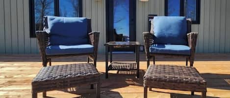 Hytte, 1 soverom, balkong, utsikt mot innsjø | Terrasse/patio