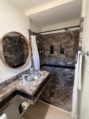 Shower, hair dryer, towels, soap - Peaceful & Stylish House Near Stadium (Marietta)
