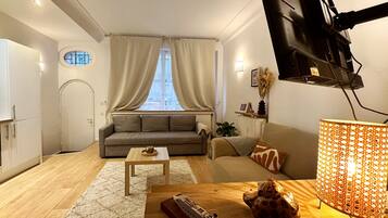 Leilighet – deluxe, byutsikt | Oppholdsområde