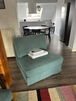 Apartment, 1 Bedroom, Balcony | Living area - Spacious Luxury Stay in Saint-gilles Near Ixelles Fast Transport (Brussels)