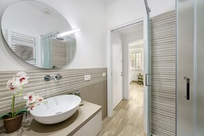 Ducha, secador de pelo y toallas