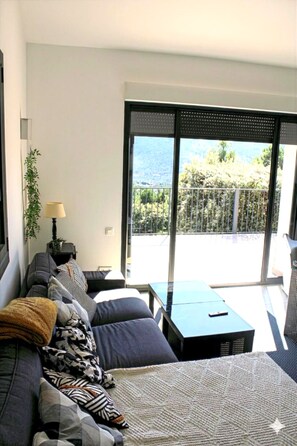 TV, fireplace - Le Balcon du Ventoux with private pool (Mollans-sur-Ouvèze)