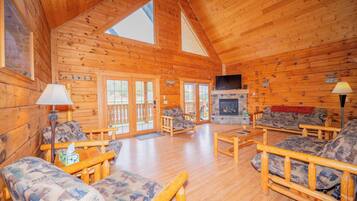 TV, fireplace, offices