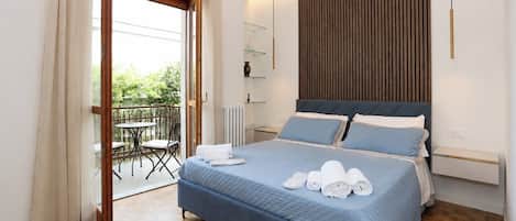 Camera Deluxe, balcone, vista giardino, Positano | Literie de qualité, couette en duvet