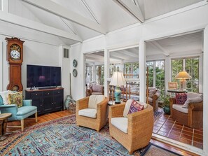 TV, offices - Coastal 6BR House w/ Pool & Decks | Beach Nearby! (Bethany Beach)