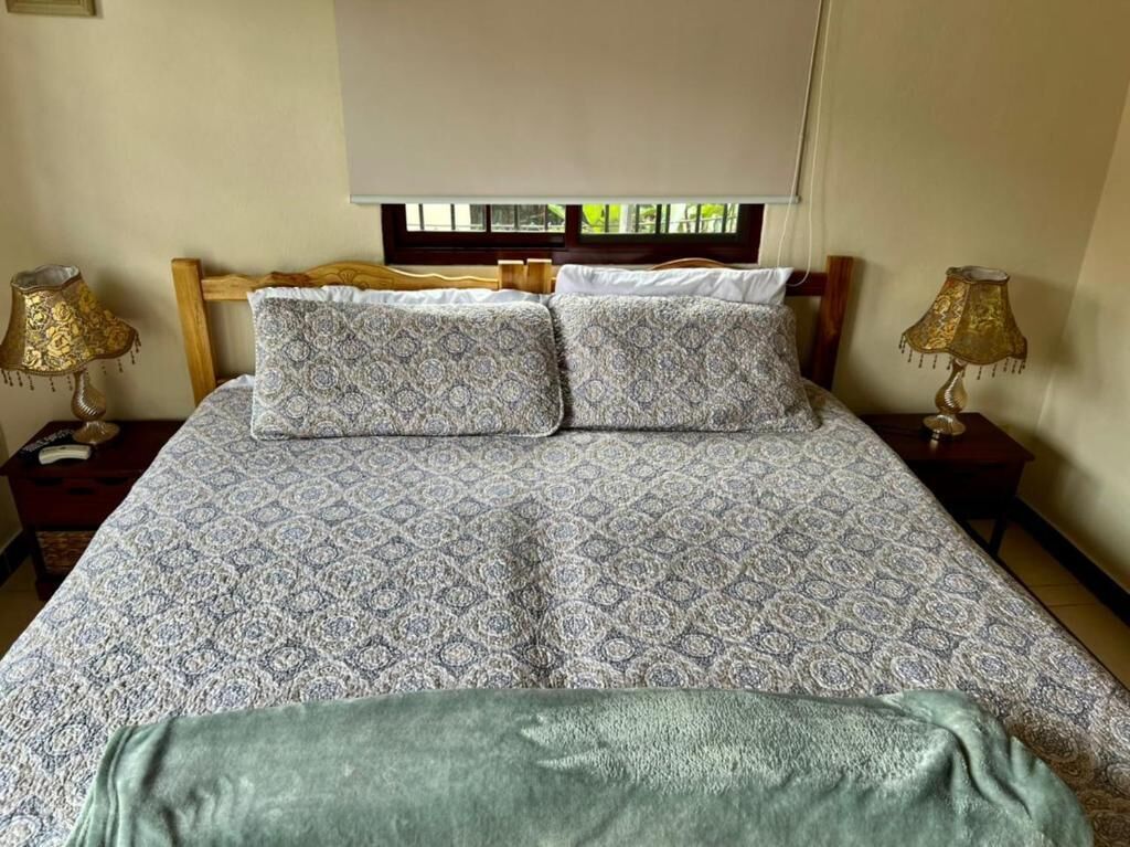 Blackout curtains, iron/ironing board