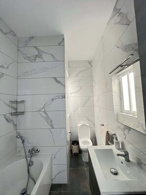 Shower, hair dryer - Swieqi Modern 3BDR Penthouse  by PMI Malta (Swieqi)
