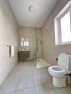 Shower, hair dryer - Swieqi 3BDR Penthouse with Terrace by PMI Malta (Swieqi)