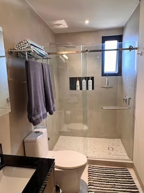 Towels, soap, toilet paper