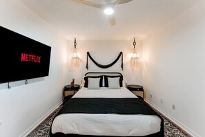 Iron/ironing board, travel cot, WiFi, bed sheets