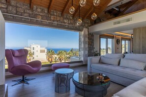 TV, fireplace - Rhode Luxury Villa, Villa (Rhodes)