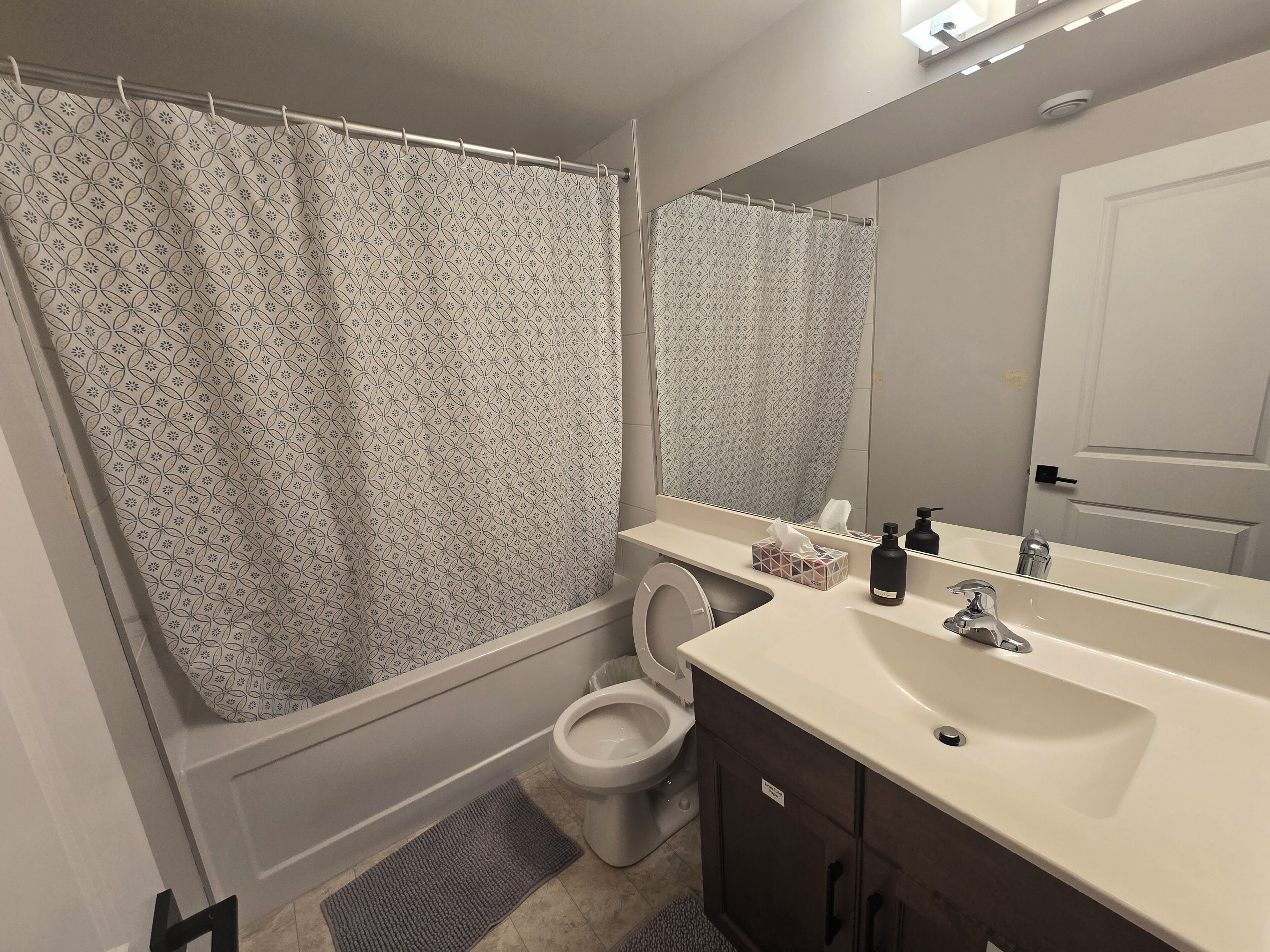 Sèche-cheveux, serviettes fournies, savon, papier toilette