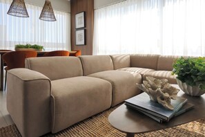 Living area - Lujoso Penthouse con Terraza con Jacuzzi privado y Vista a la Playa Boca Chica (Boca Chica)