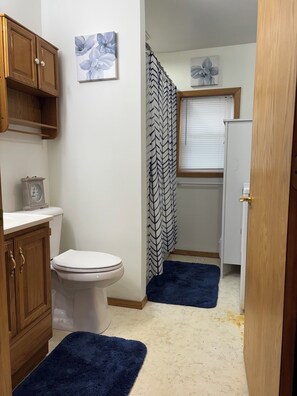 Towels, soap, toilet paper - 2-bedroom house in Lake Nebagamon - Walk to everything (Lake Nebagamon)