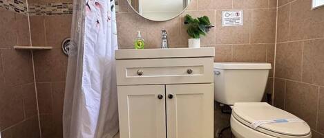 Dusche, Haartrockner, Handtücher