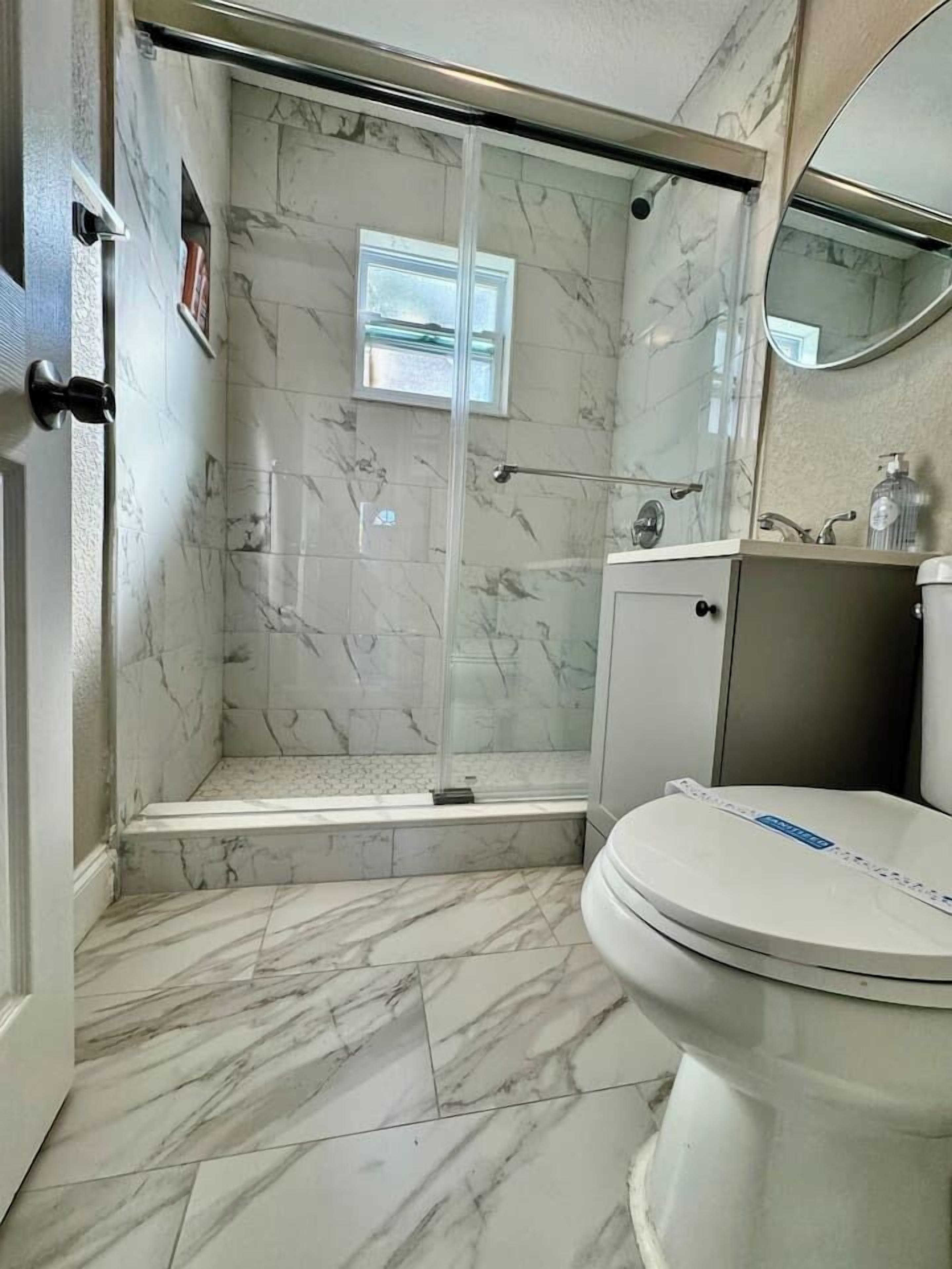 Shower, hair dryer