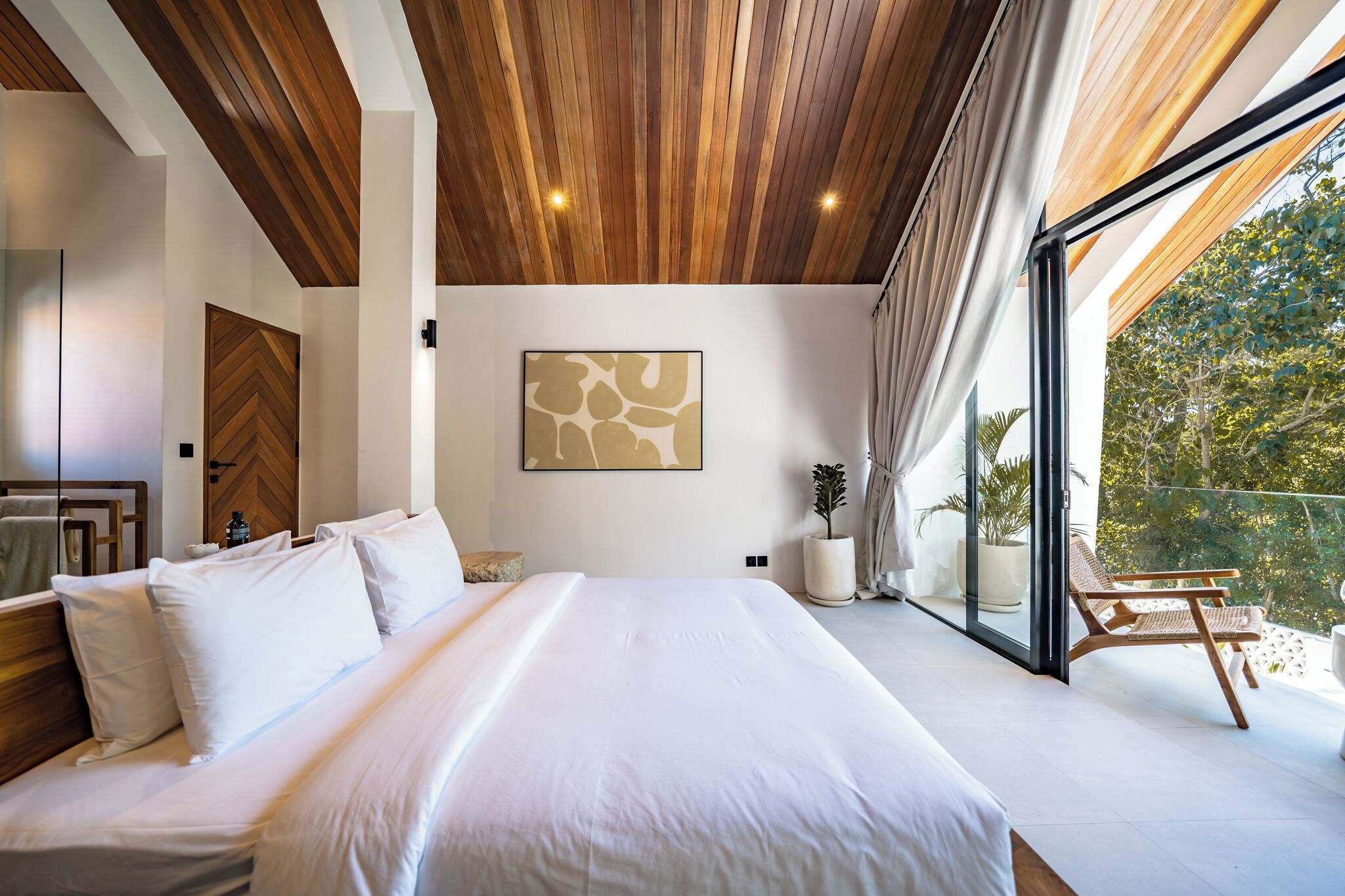 Vila Deluks, 1 Tempat Tidur King, pemandangan kolam renang | Seprai katun Mesir, seprai premium, brankas, dan Wi-Fi gratis