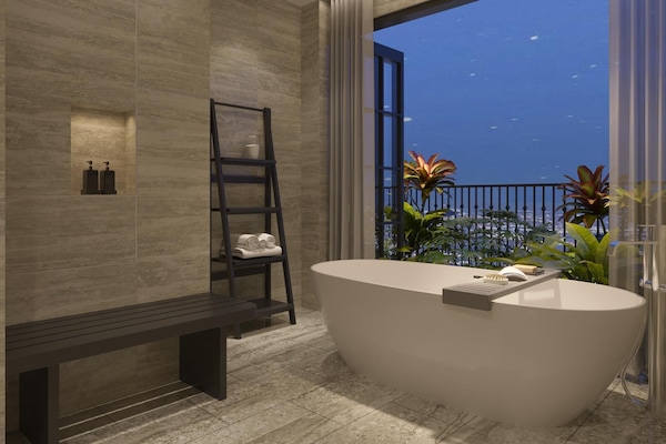 Eco-friendly toiletries, hair dryer, bathrobes, slippers