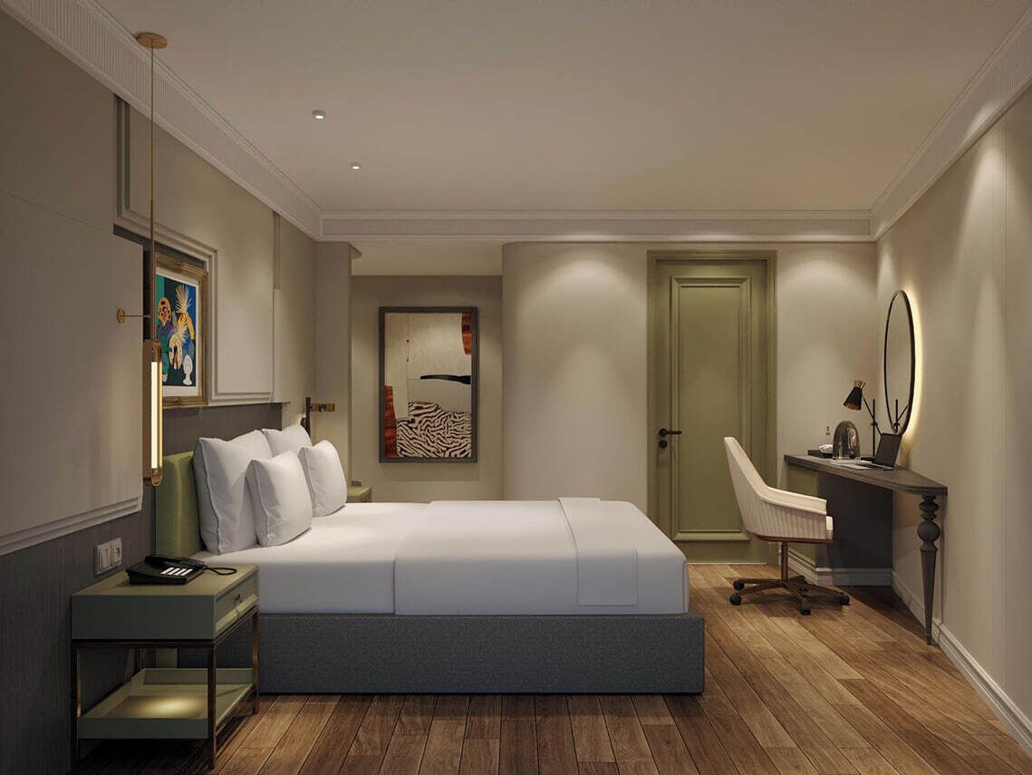 Kamar Double atau Twin Superior | Brankas, meja kerja, ruang kerja ramah laptop, dan tirai kedap cahaya