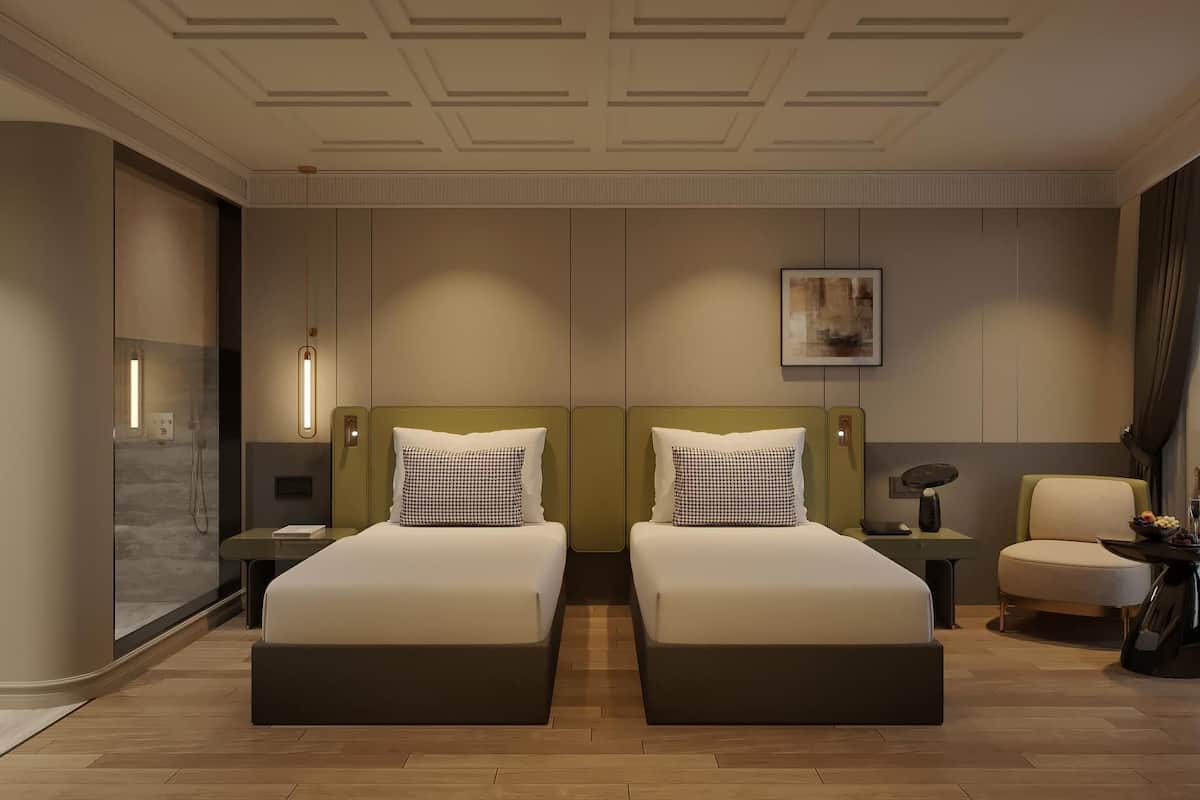 In-room safe, desk, laptop workspace, blackout drapes