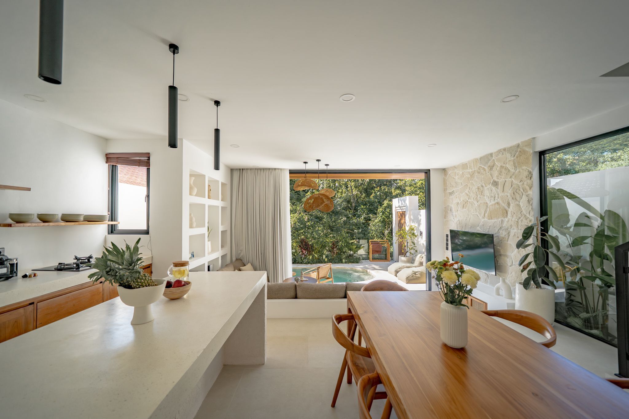 Vila luxo, 3 quartos, vista para a piscina | Sala de jantar