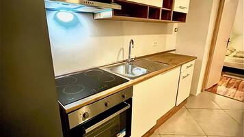 Apartament clàssic, balcó, vistes al jardí | Cuina privada | Congelador
