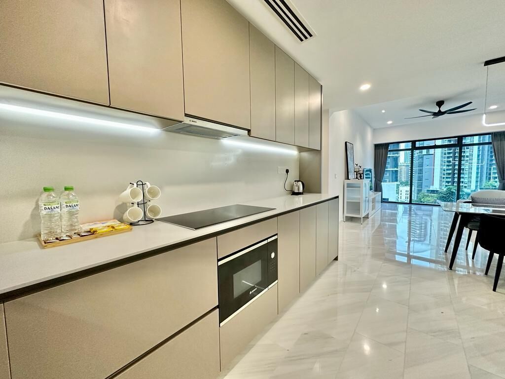 Premium Condo, 2 Bedrooms, City View | Private kitchen | Fridge, microwave, oven, stovetop