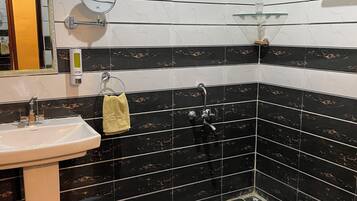 Ducha, toallas, jabón, papel higiénico