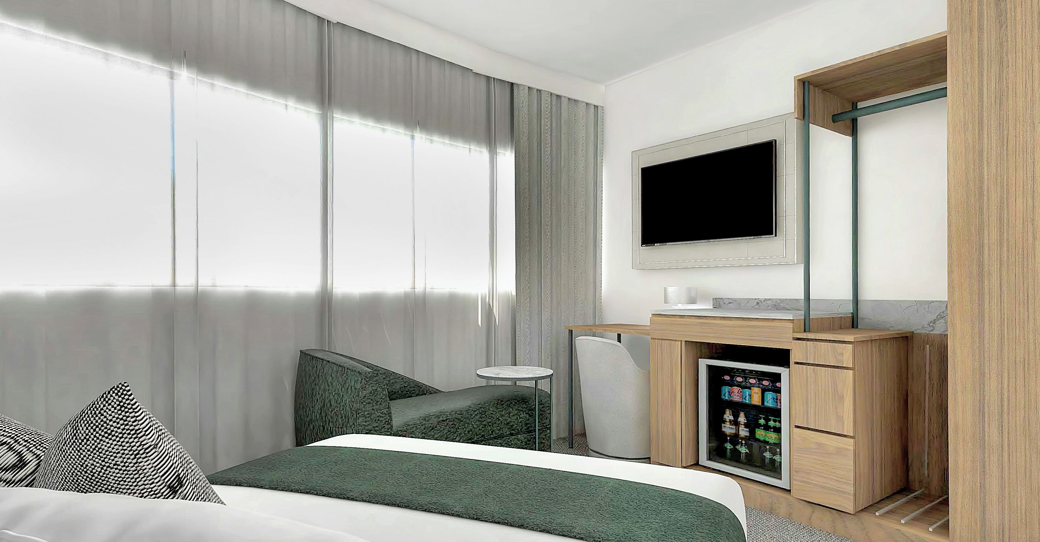 Chambre Ville Double ou avec lits jumeaux, 1 très grand lit | Bureau, espace de travail pour ordinateur portable