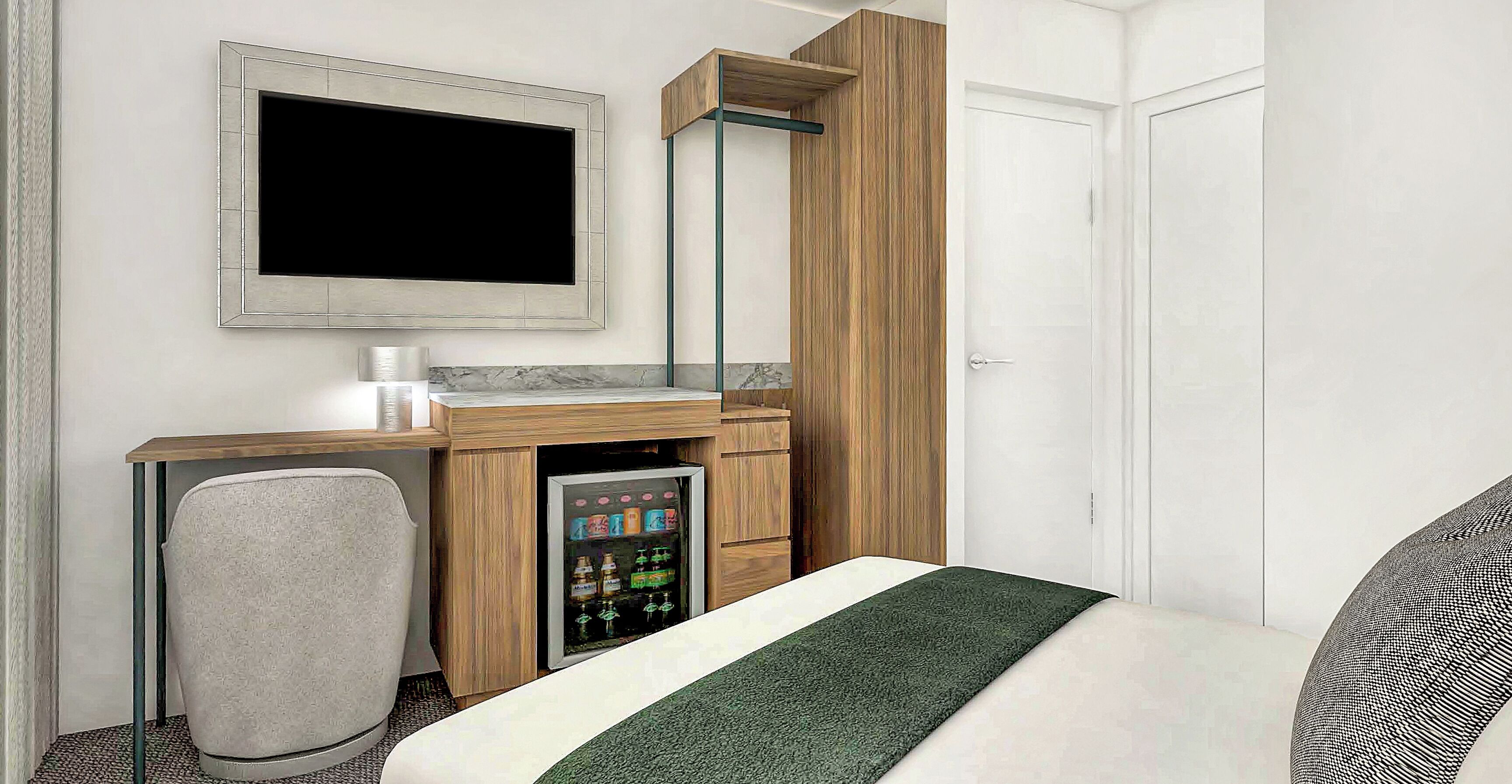 City Double Room | Desk, laptop workspace, soundproofing, iron/ironing board