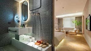 Kamar Double Khas, hot tub | Seprai premium, bantalan ekstra lembut, dan tirai kedap cahaya