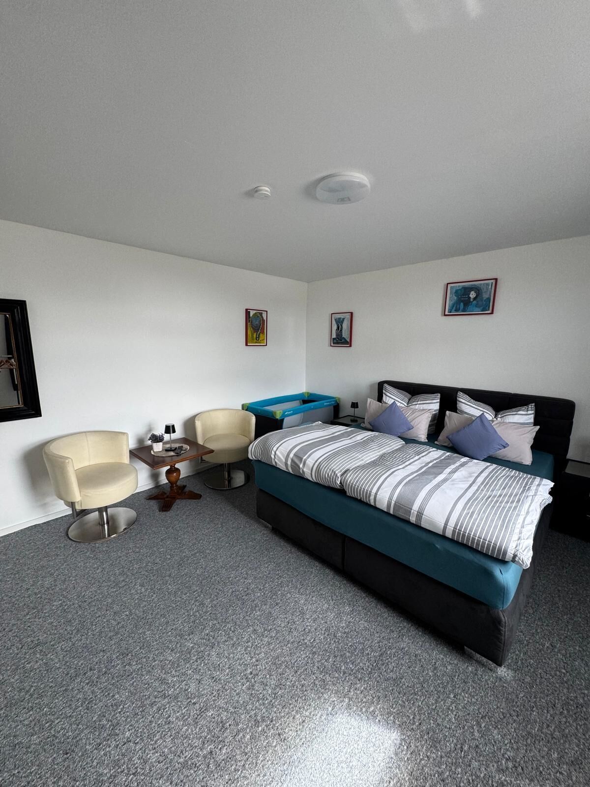 Iron/ironing board, bed sheets