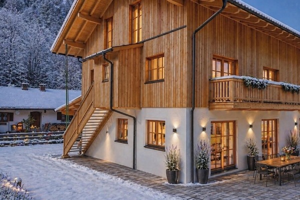 Ferienwohnung Brandstein inkl. Chiemgaukarte (DE Ruhpolding) - Heinz Franziska - 1084-Ansicht Südwesten (KI-Dekoriert)
