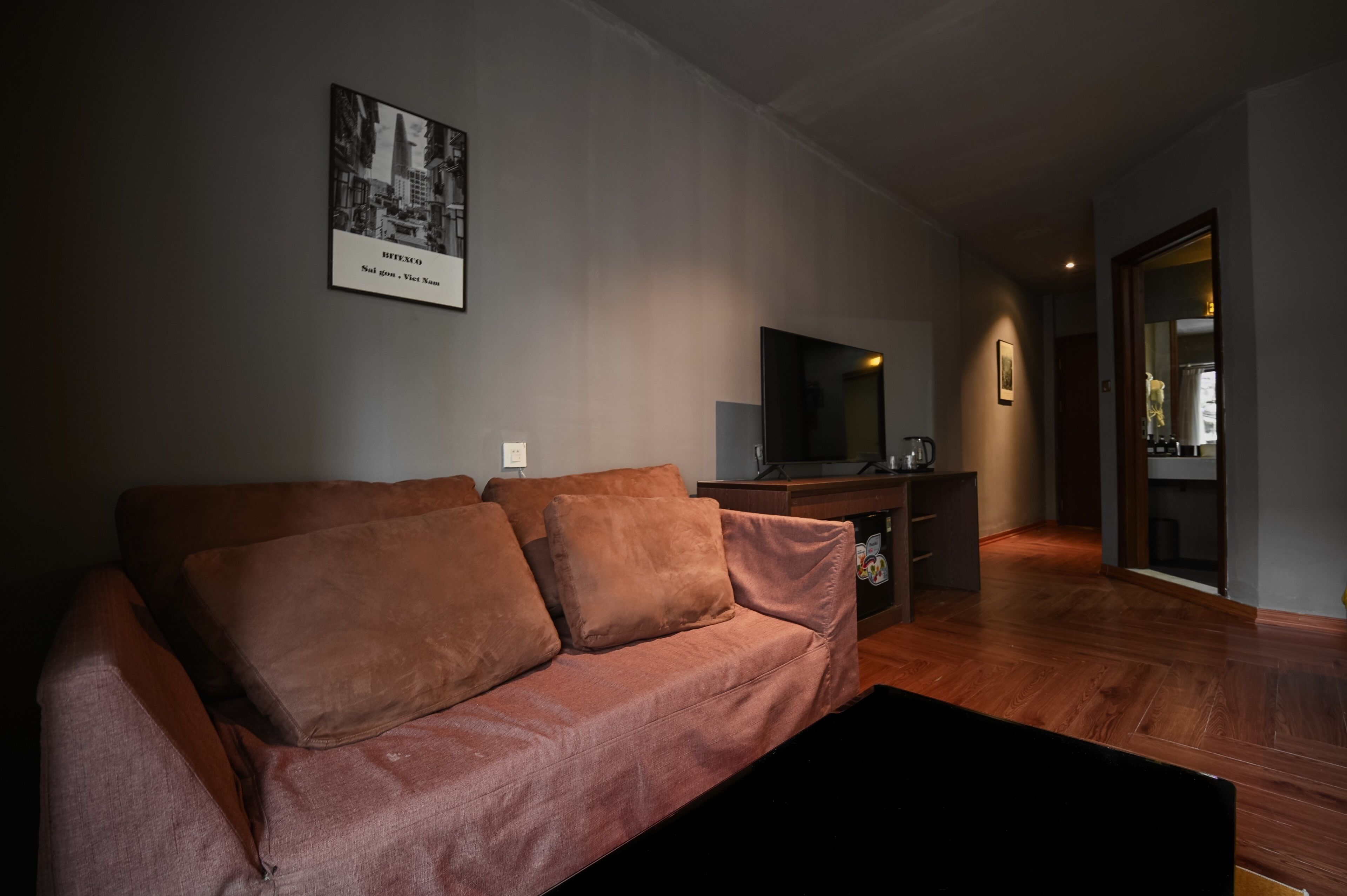 Chambre Deluxe, balcon, vue ville | Coin séjour