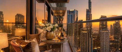 Deluxe Apartment, City View | Terrace/patio