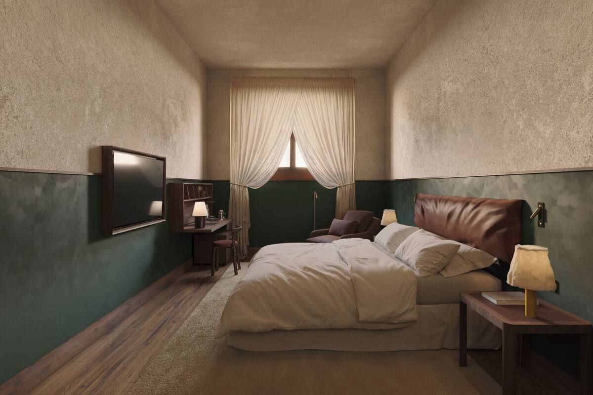 In-room safe, desk, laptop workspace, soundproofing