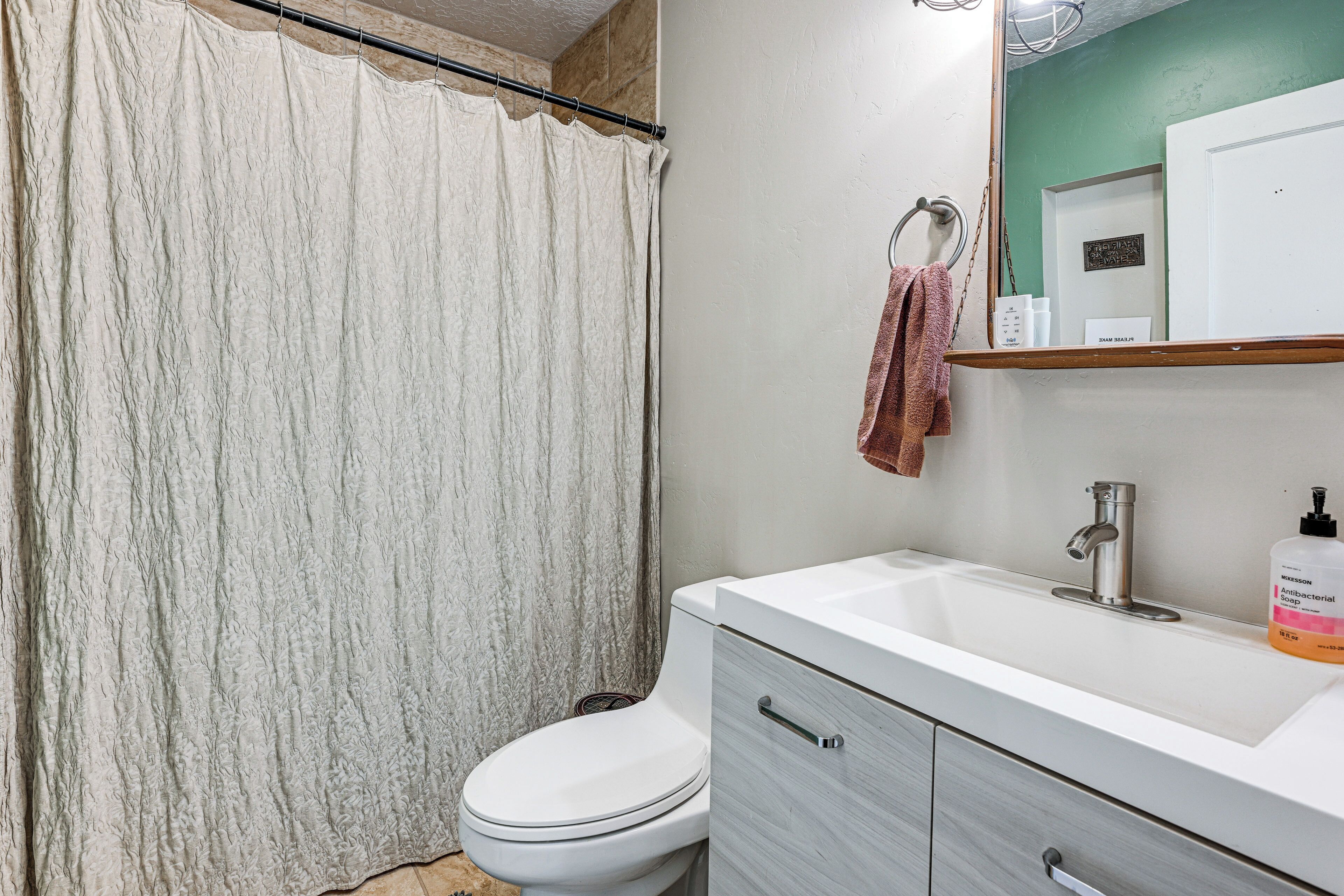 Hair dryer, towels