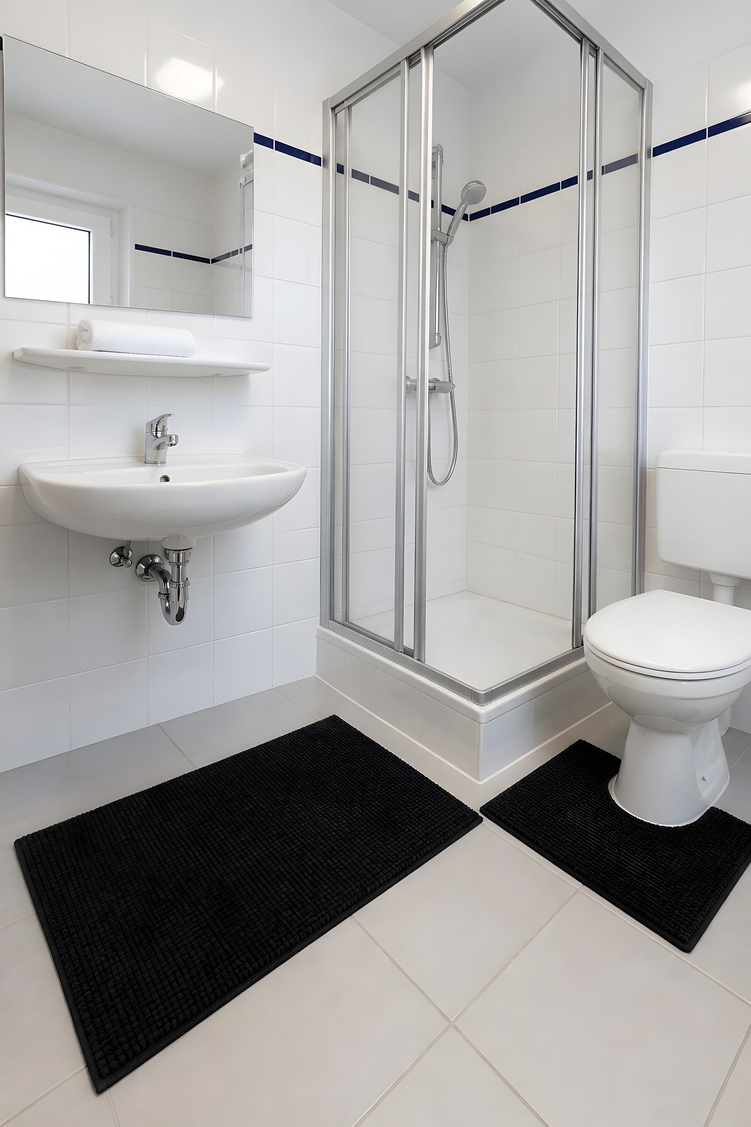 Een douche, een haardroger, handdoeken