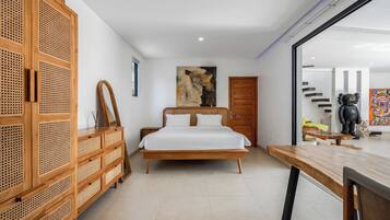 Villa, 2 Bedrooms, Private Pool | In-room safe, desk, laptop workspace, blackout curtains
