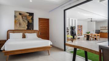 Villa, 2 Bedrooms, Private Pool | In-room safe, desk, laptop workspace, blackout curtains