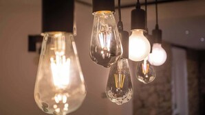 A series of hanging light fixtures with clear glass bulbs and exposed filaments. - Art Loft # Design - Near Croisette | Beaches - A/C (Cannes)