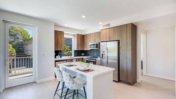 Exclusive Condo, 2 Bedrooms | Private kitchen | Fridge, microwave, oven, stovetop