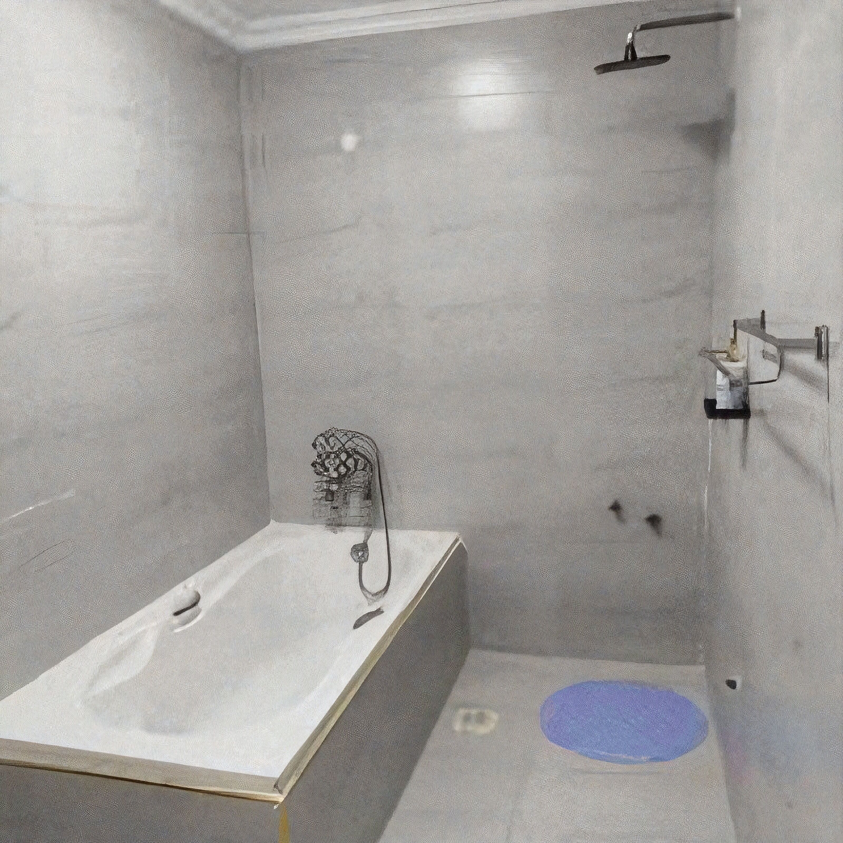 Un baño con bañera, ducha e inodoro.