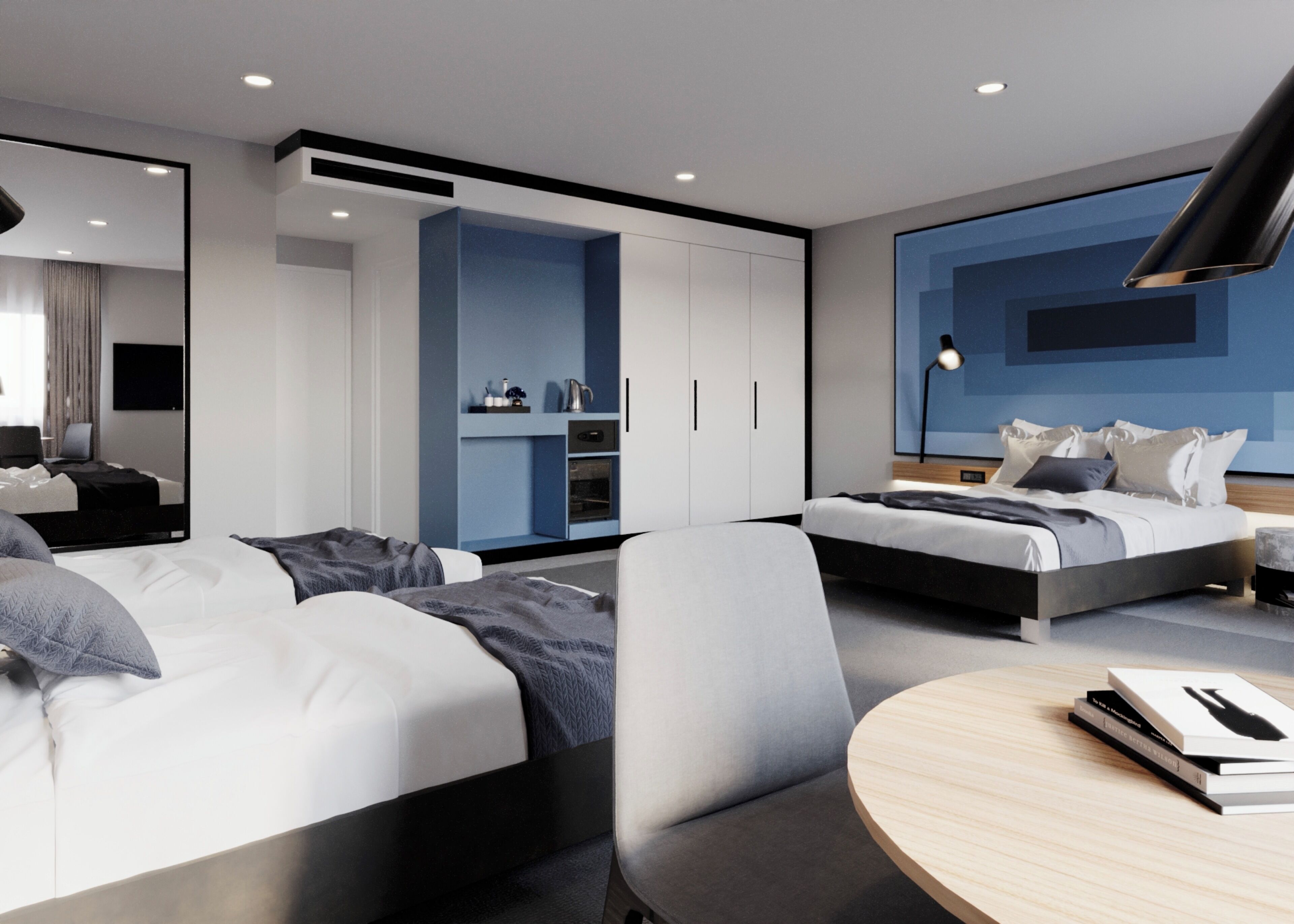 Family Room, 2 Double Beds | Bathroom | Separate tub and shower, rainfall showerhead, free toiletries