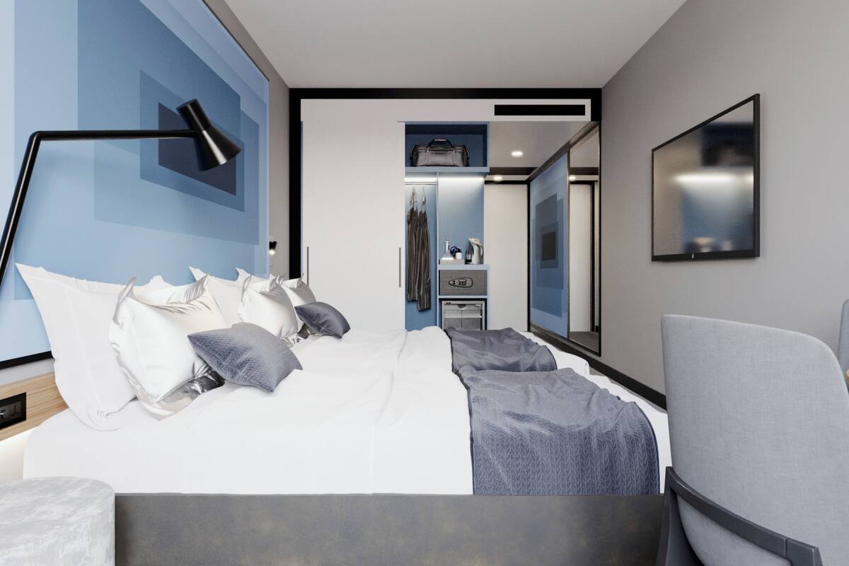 Kamar Triple Superior, 3 Tempat Tidur Twin | Brankas, ruang kerja ramah laptop, tirai kedap cahaya, dan kedap suara