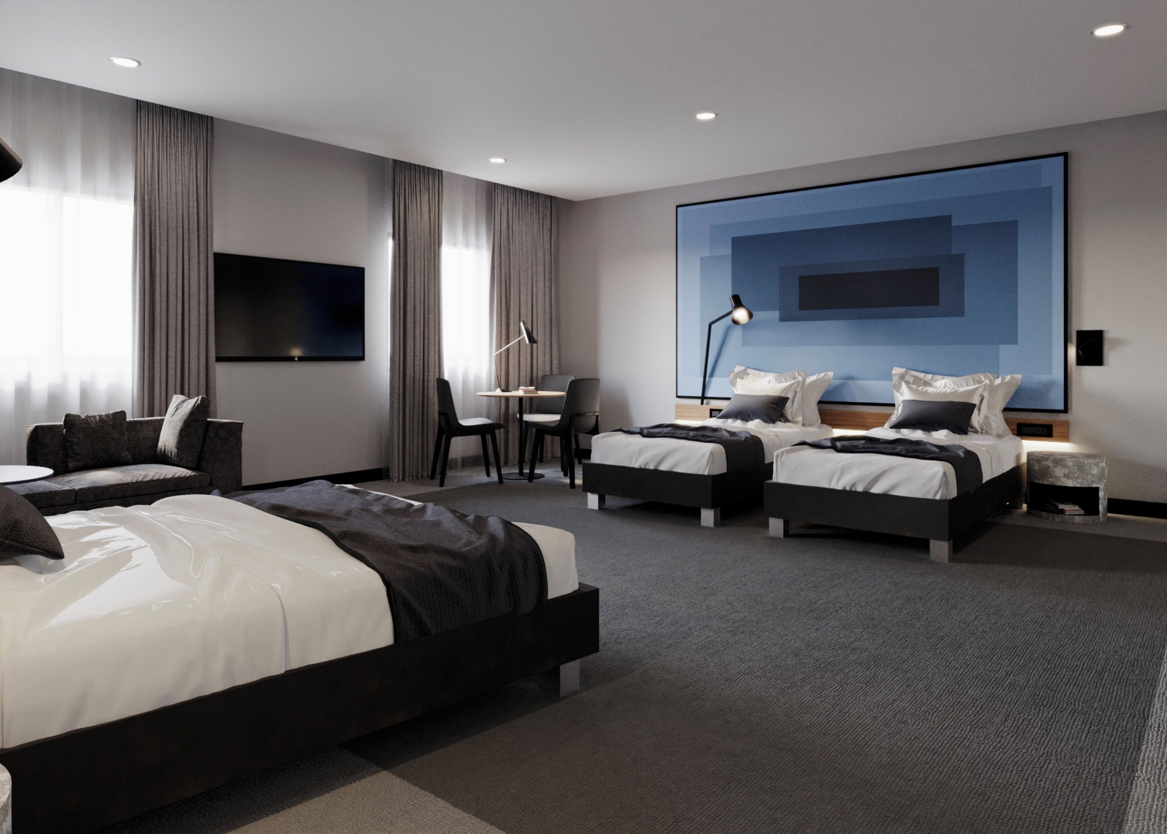 Family Room, 2 Double Beds | Free WiFi