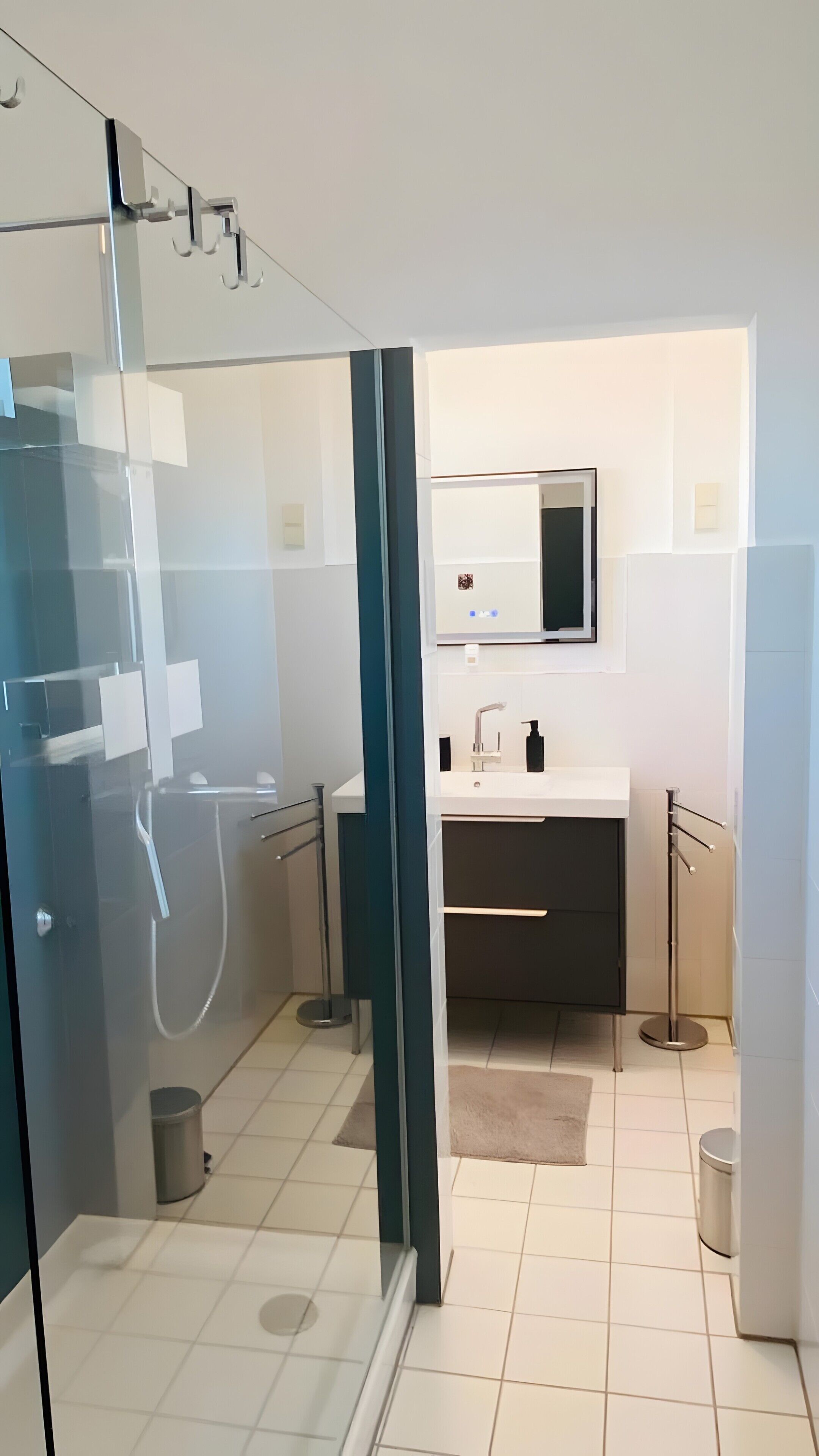 Dusche, Haartrockner, Handtücher