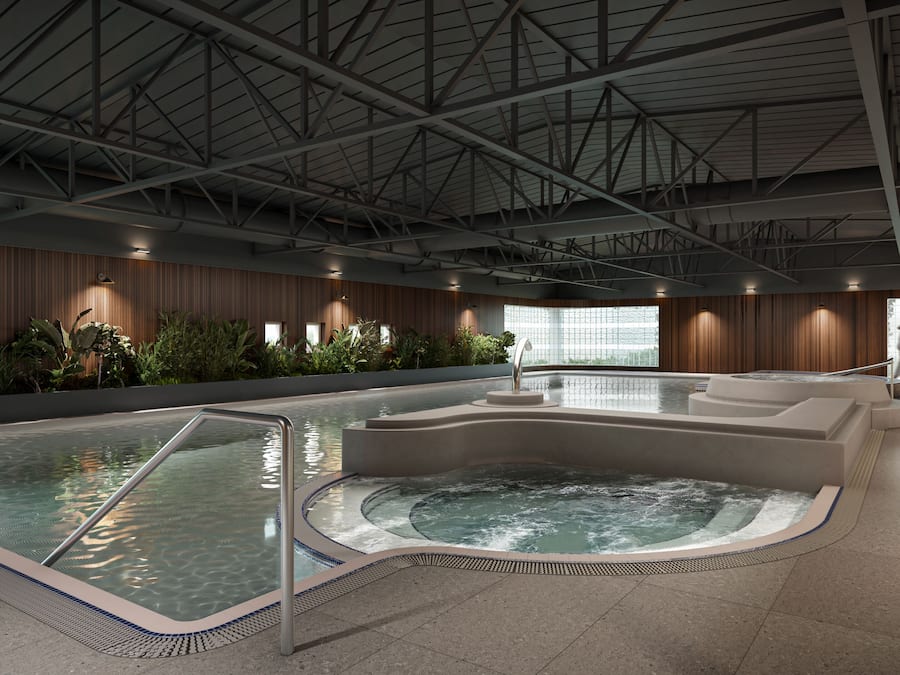 Una piscina cubierta