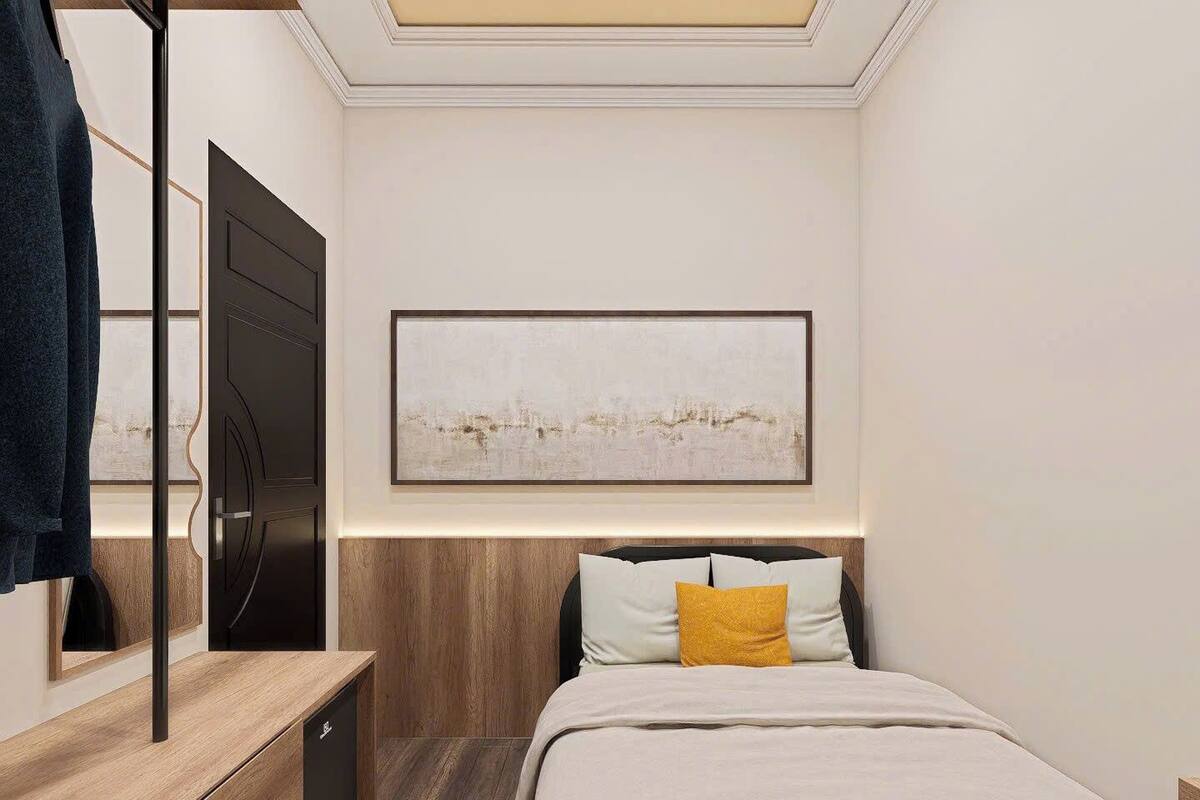 Eenvoudige tweepersoonskamer, voor 1 persoon | Luxe beddengoed, een bureau, verduisterende gordijnen