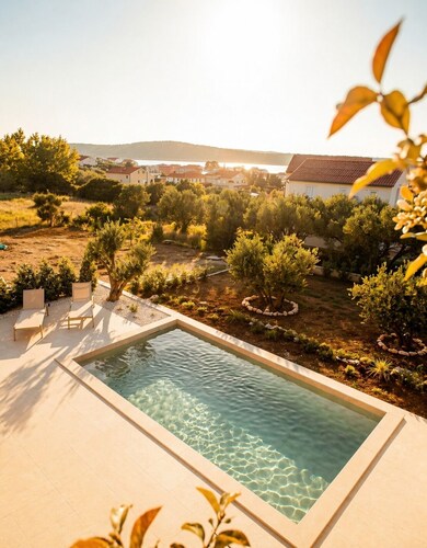 Villa Orkula Rab with Heated Pool, Gym & Sea View